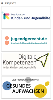 Die Logos der Projekte der AGJ